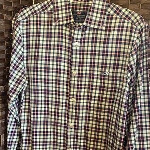 Vineyard Vines Men's Checkered Shirt - Navy and Red